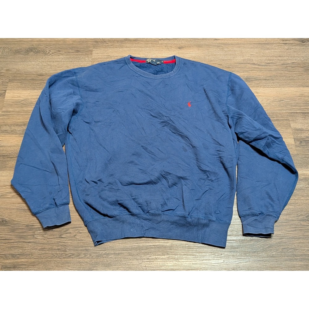Polo Ralph Lauren Crewneck Sweatshirt Mens M Blue Red Pony Vintage 90s Preppy